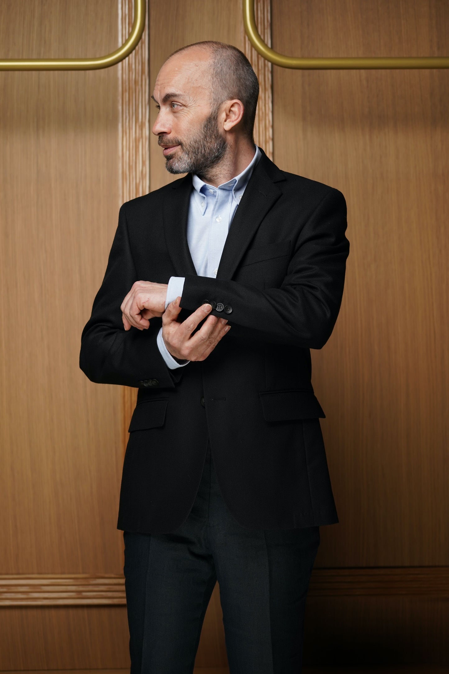 Veste laine nattée noire VE401