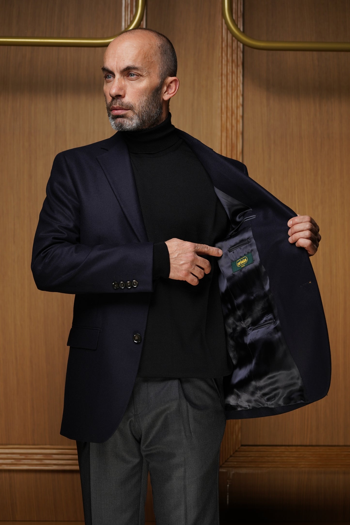 Veste laine foulée bleu marine VG7