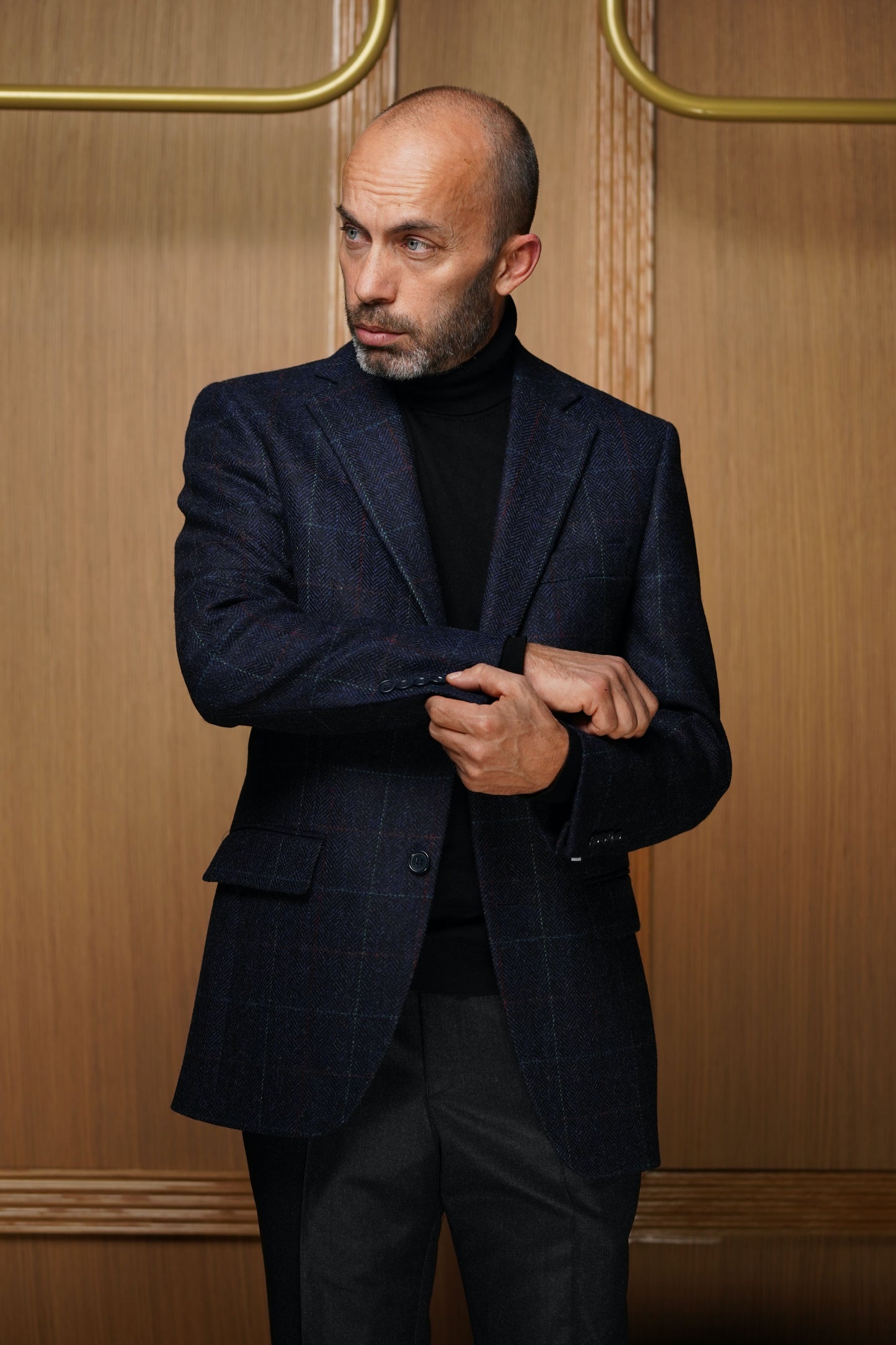 Veste pure laine carreaux fenêtre bleu et rouge VH301