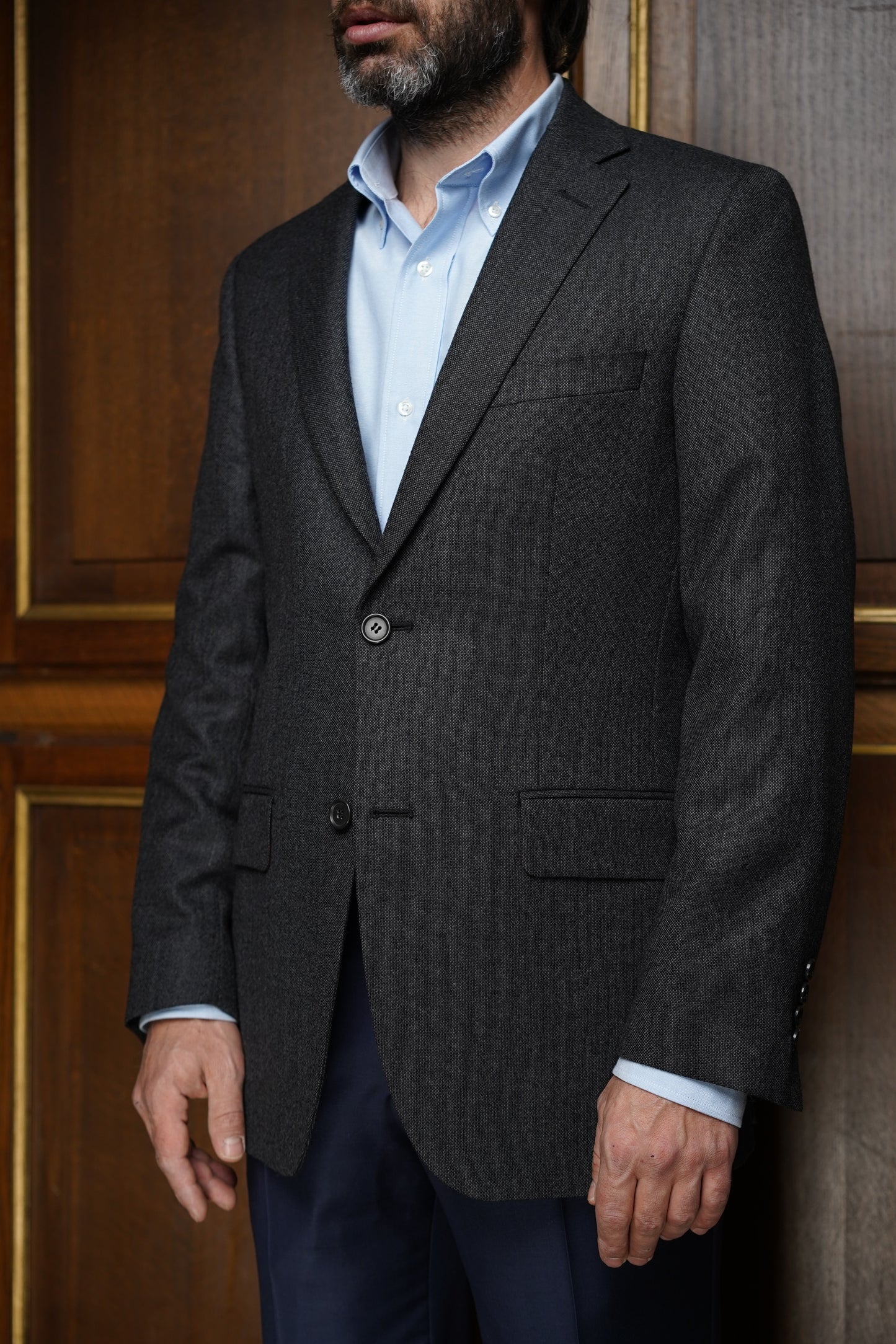 Veste tradition grise foncé uni VTH211