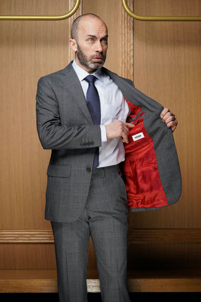 Costume tradition Prince de Galles Gris et bleu CTE 401