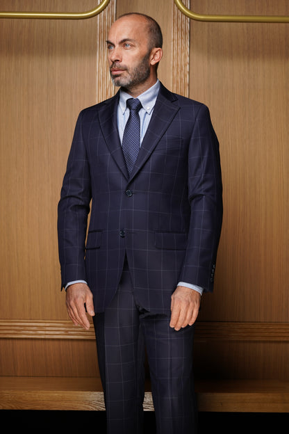 Costume tradition carreaux fenetres bleu CTH5