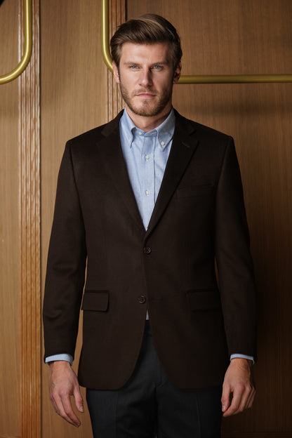 Veste tradition pur cachemire marron VTH6