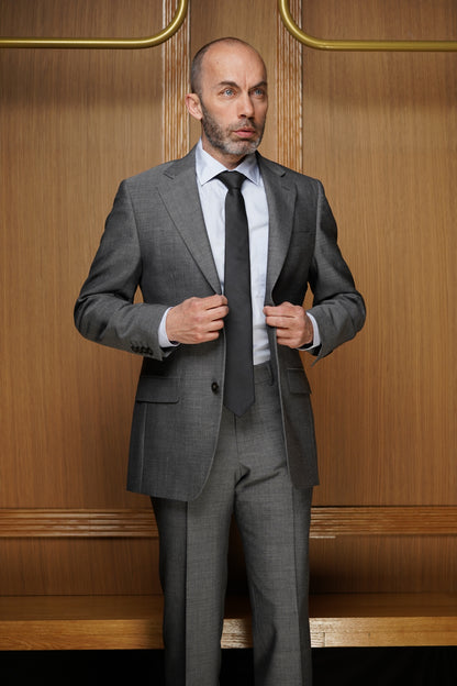 Costume gris moyen pure laine super 100  ref: GREG3