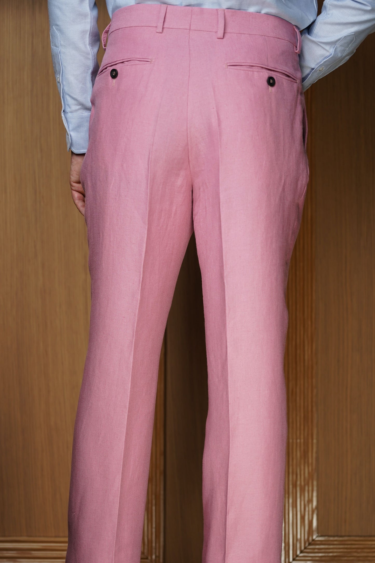 Pantalon en lin rose PL28