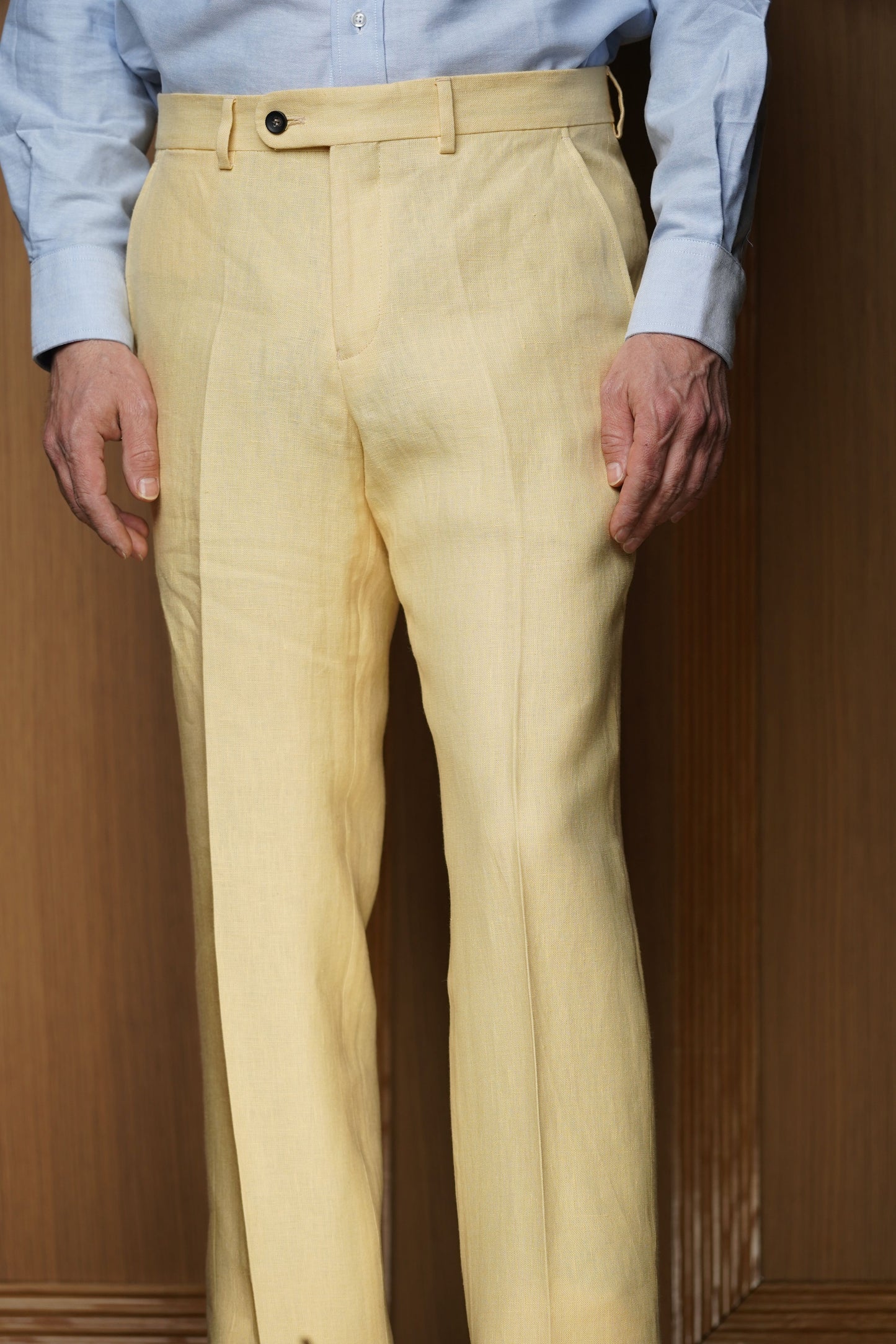 Pantalon pur lin jaune pâle PL 29