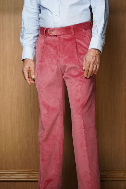 Pantalon en velours Rose à pinces PV4