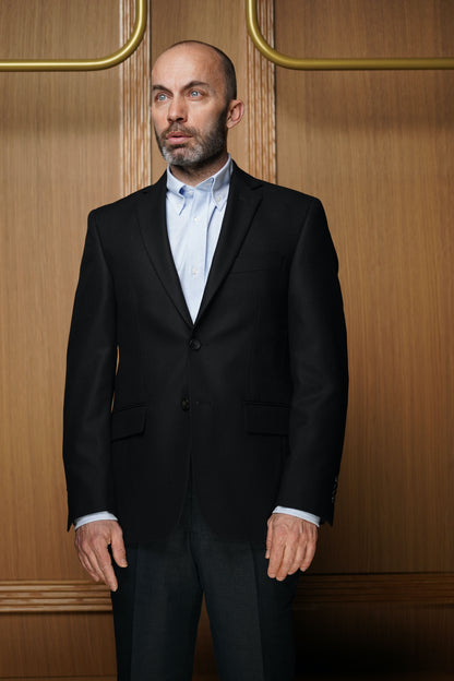 Veste laine nattée noire VE401