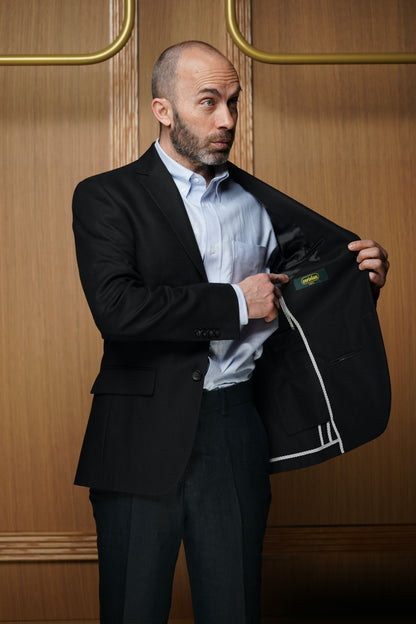 Veste laine nattée noire VE401