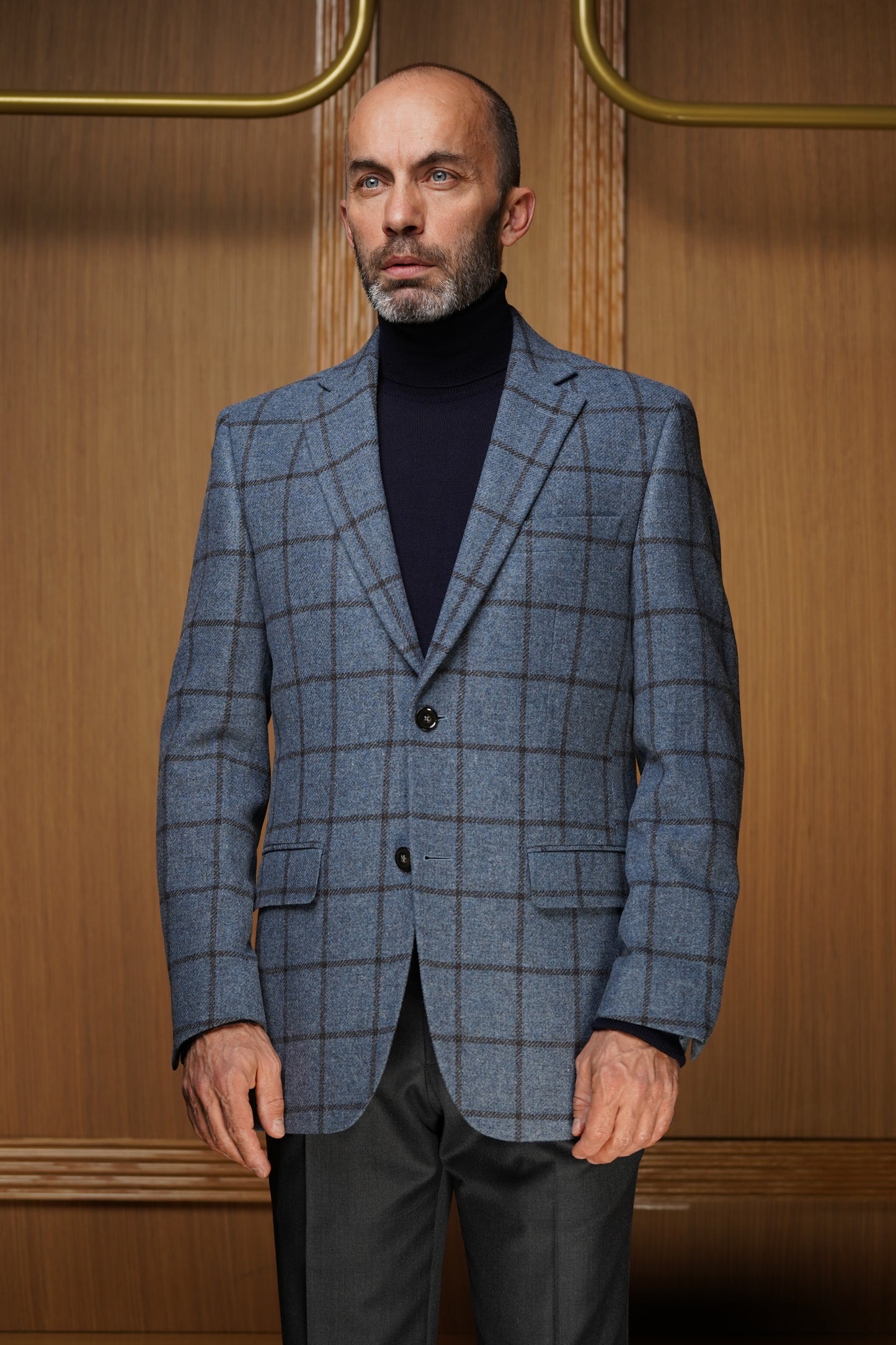 Veste bleu carreau fenêtre anthracite VG4