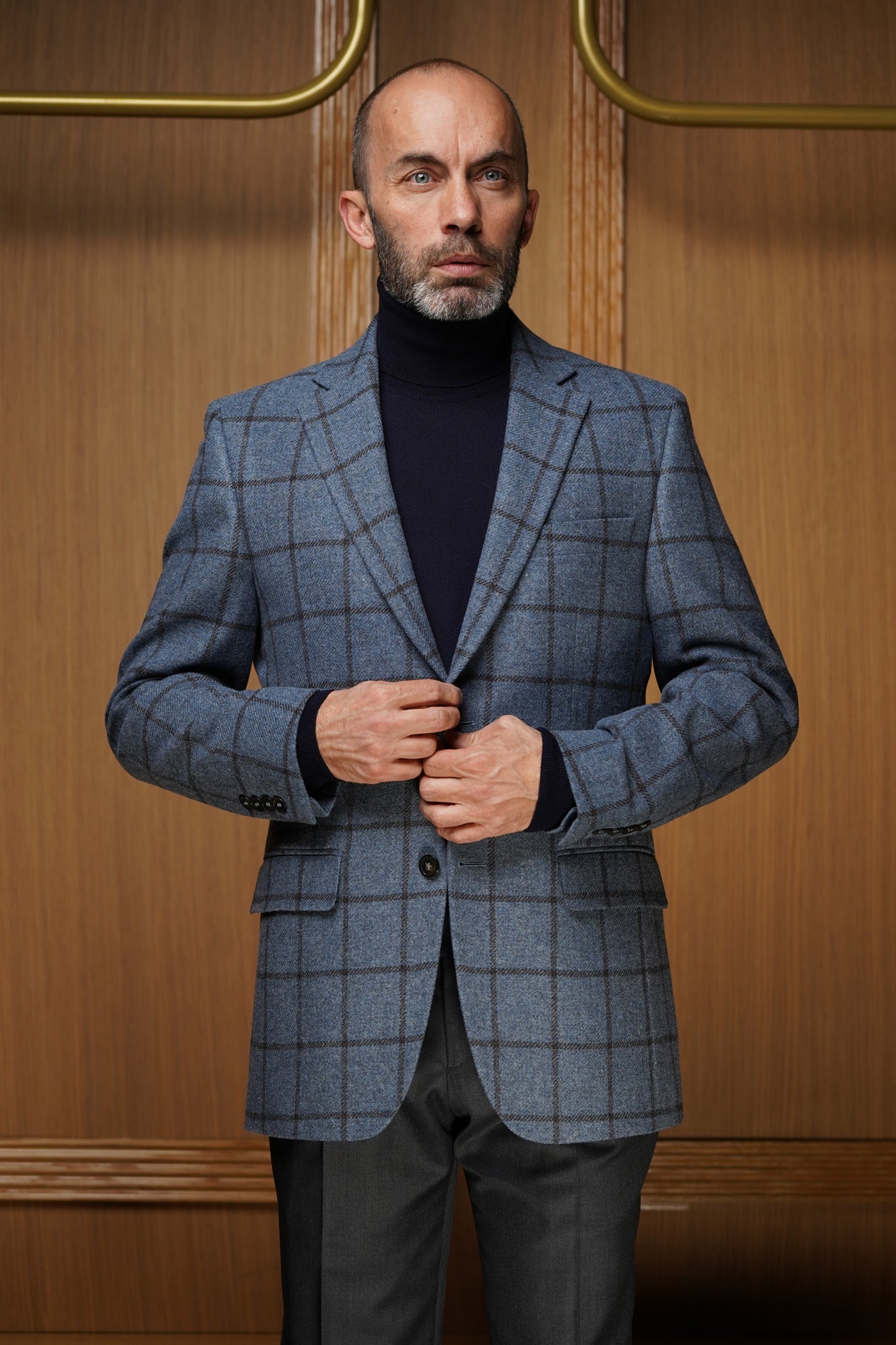 Veste bleu carreau fenêtre anthracite VG4