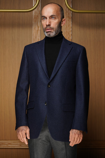 Veste tweed caviar bleu marine VG6