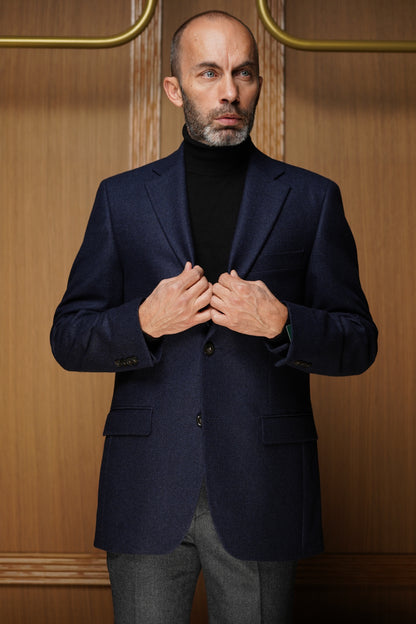 Veste tweed caviar bleu marine VG6