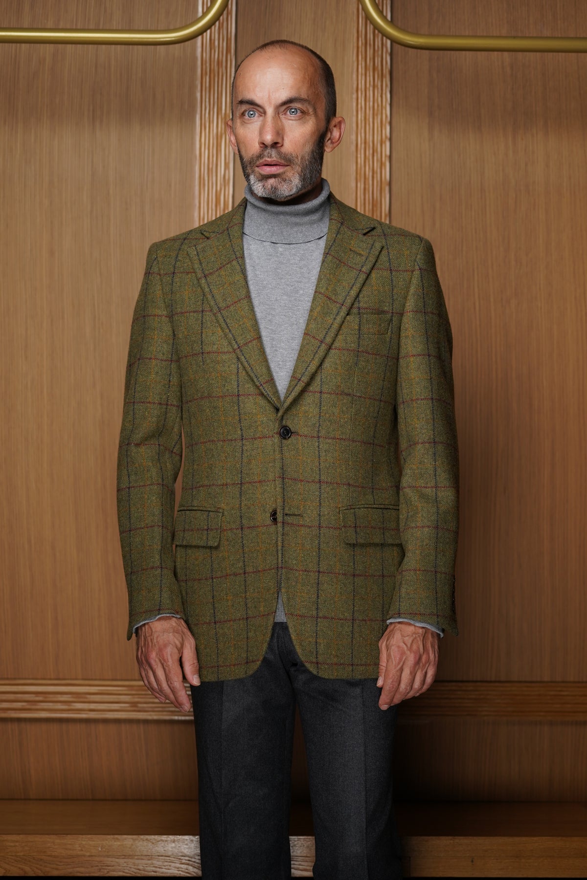 Veste pure laine carreaux fenêtre bordeaux VGH101