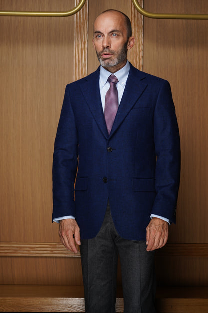 Veste en Pure Laine Nattée – Bleu Encre VGH103