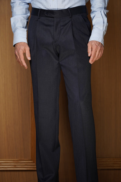 Pantalon en whipcord à pinces bleu jean W6