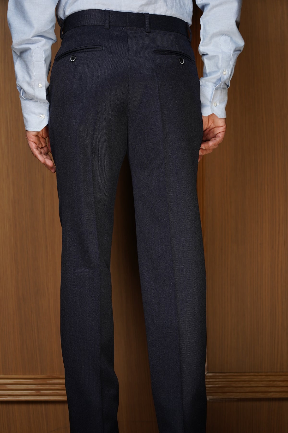 Pantalon en whipcord sans pinces bleu jean W6SP